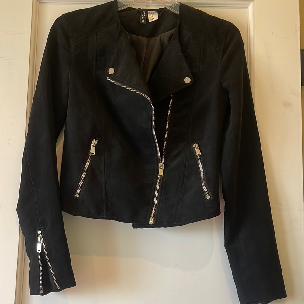 Black Suede Zip Jacket